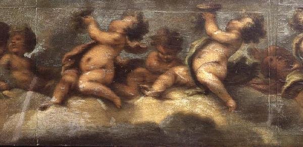 Putti disporting (papír, vászon) (a központ részlete) (lásd még: 67087-89) alkotó: Luca Giordano