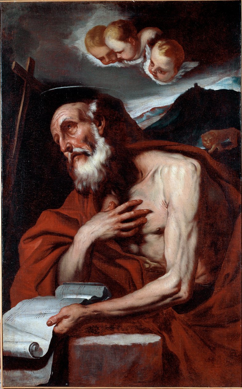 Luca Giordano Szent Jeromos festményének ábrázolása alkotó: Luca Giordano