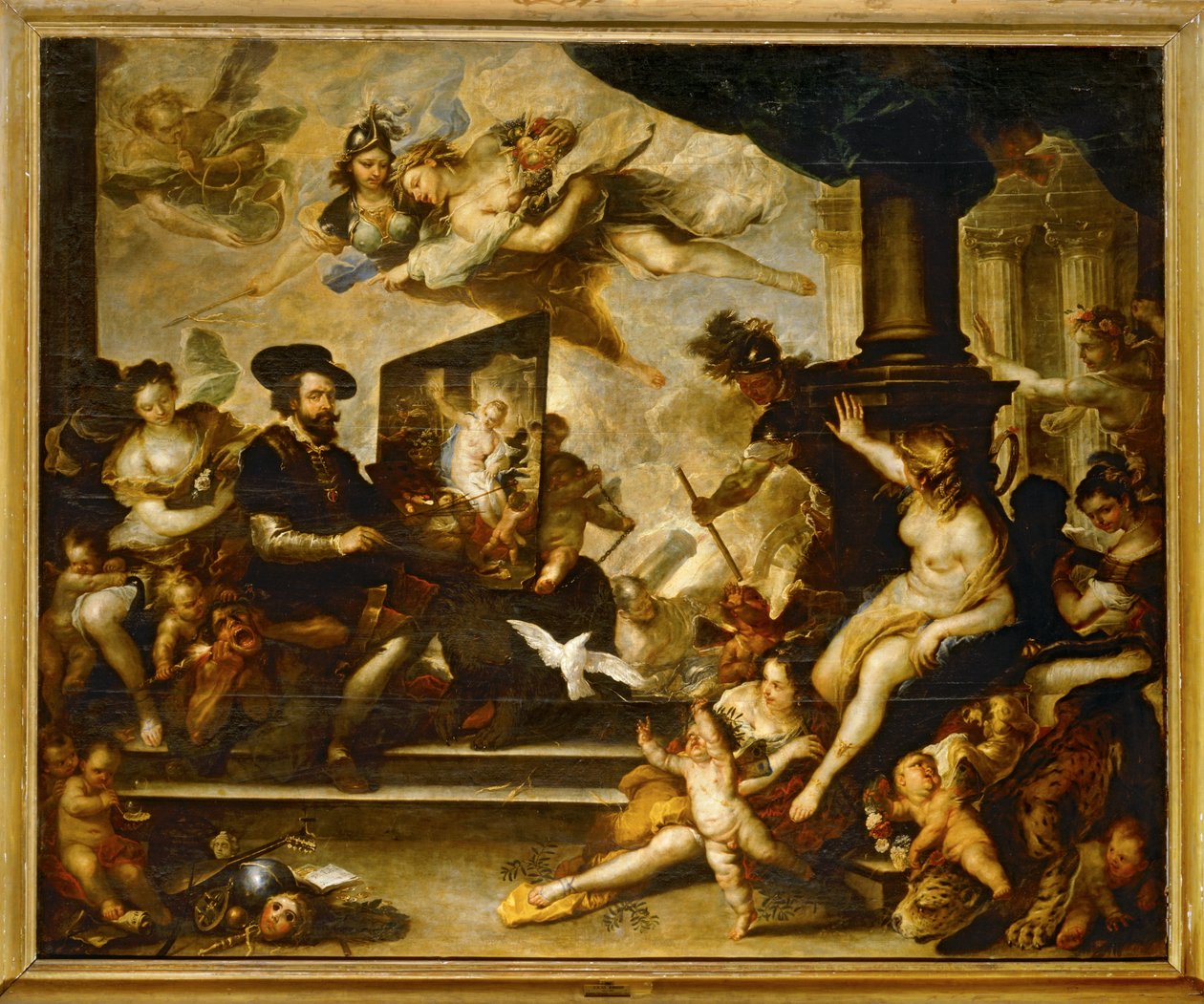 Rubens munka közben fest: (festmény vászonra) alkotó: Luca Giordano