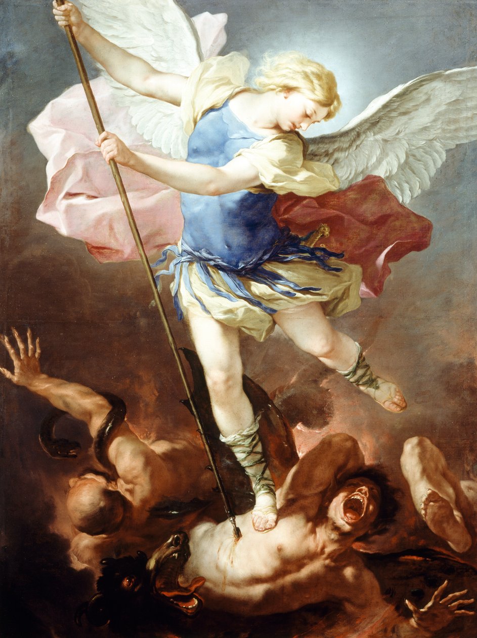 Szent Mihály legyőzi a démont, Luca Giordano (1634-1705), olaj, vászon alkotó: Luca Giordano