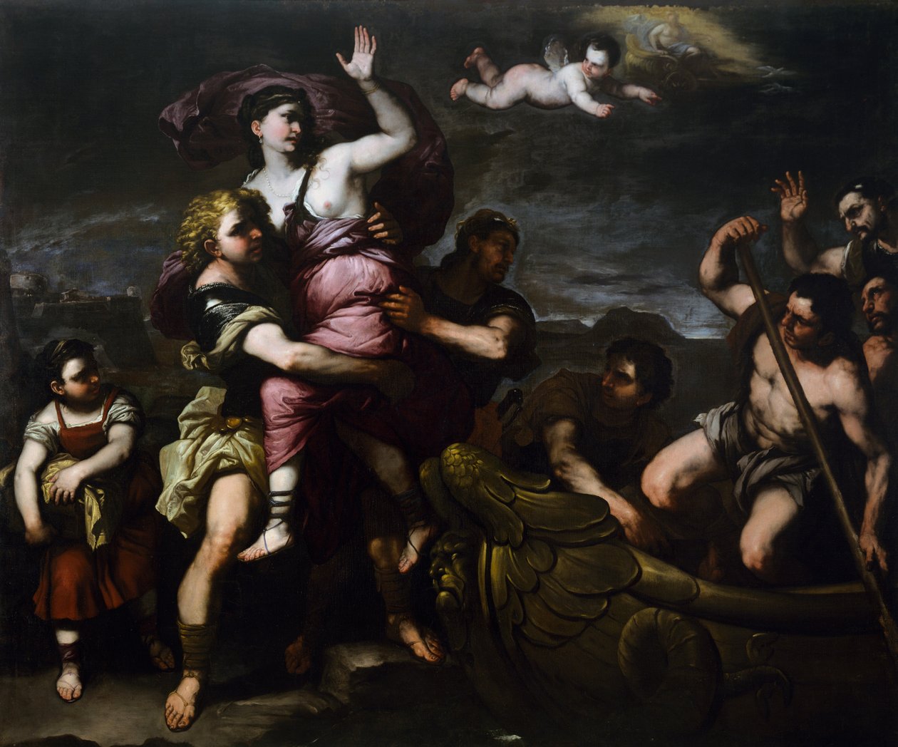 Helen megerőszakolása, kb 1665, Luca Giordano (1632-1705), olaj, vászon, 254x310 cm, Olaszország alkotó: Luca Giordano