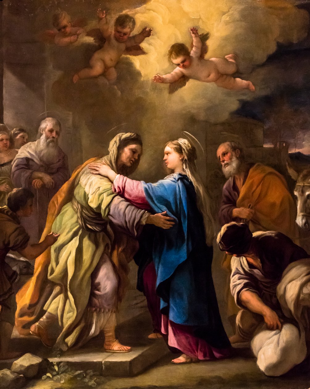 A látogatás, 1695/96 körül (Olaj, réz) alkotó: Luca Giordano
