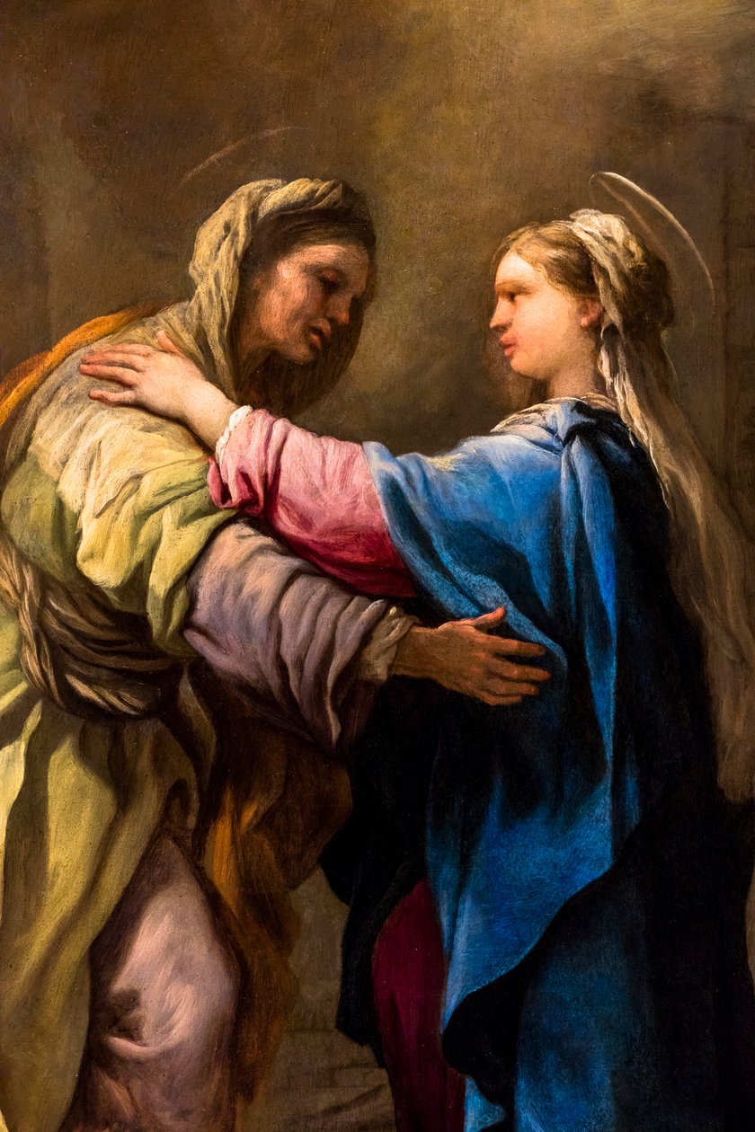 A látogatás, 1695/96 körül (Olaj, réz) alkotó: Luca Giordano