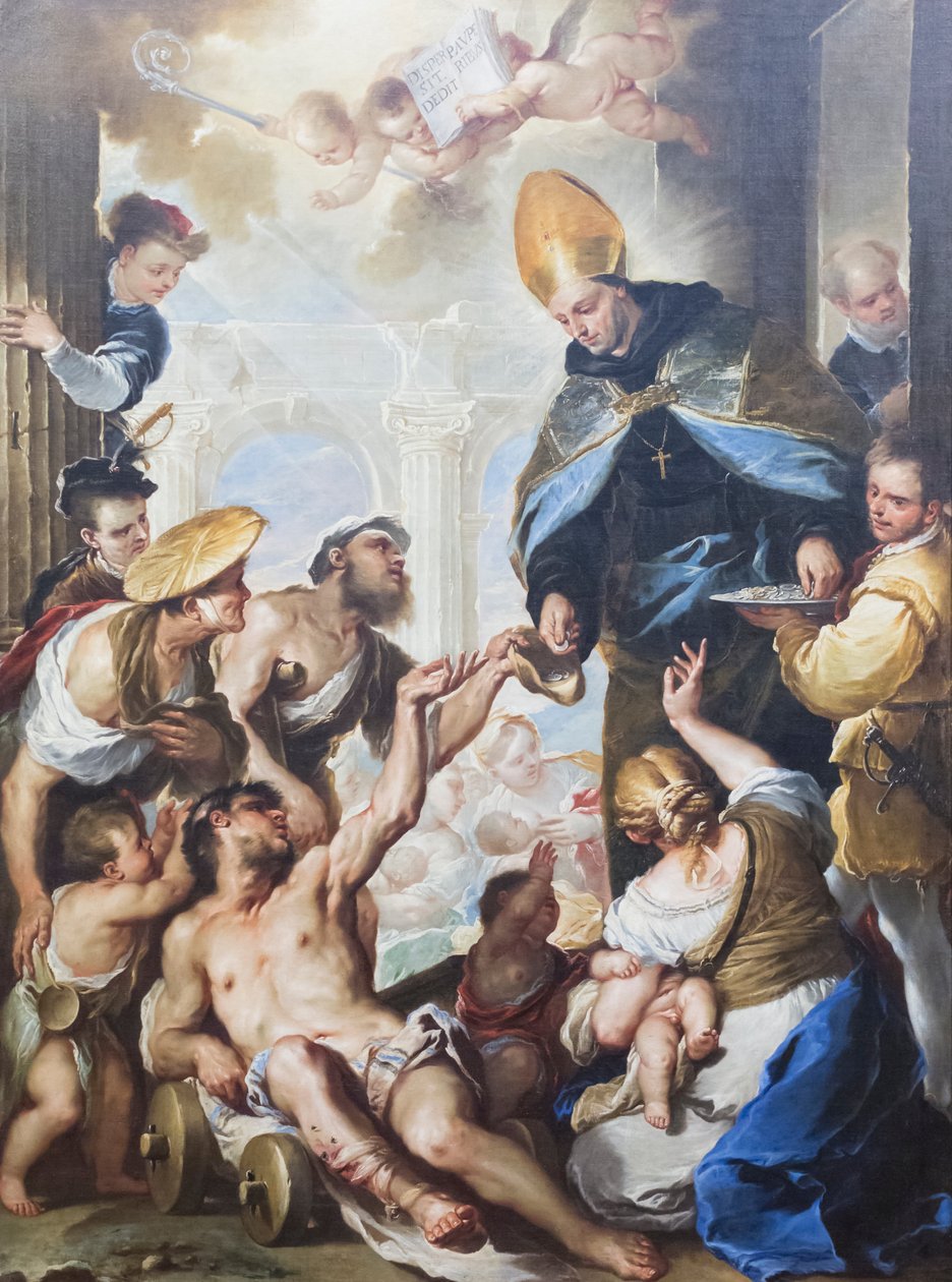 Villanovai Szent Tamás alamizsnája alkotó: Luca Giordano