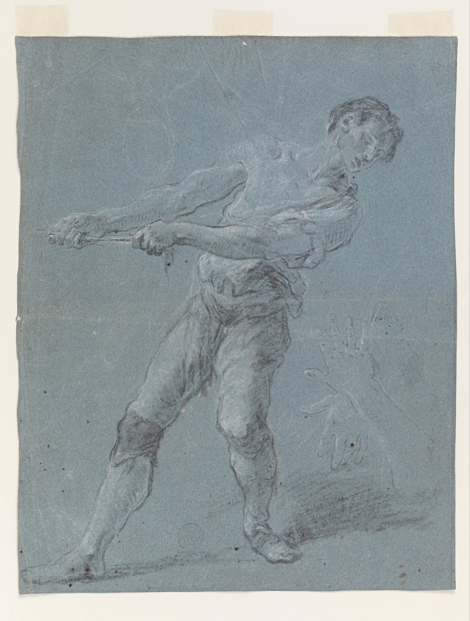 Fiatalember kötélhúzás alkotó: Luca Giordano