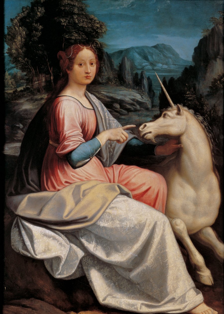 Hölgy és az egyszarvú, 1534-1540. alkotó: Luca Longhi