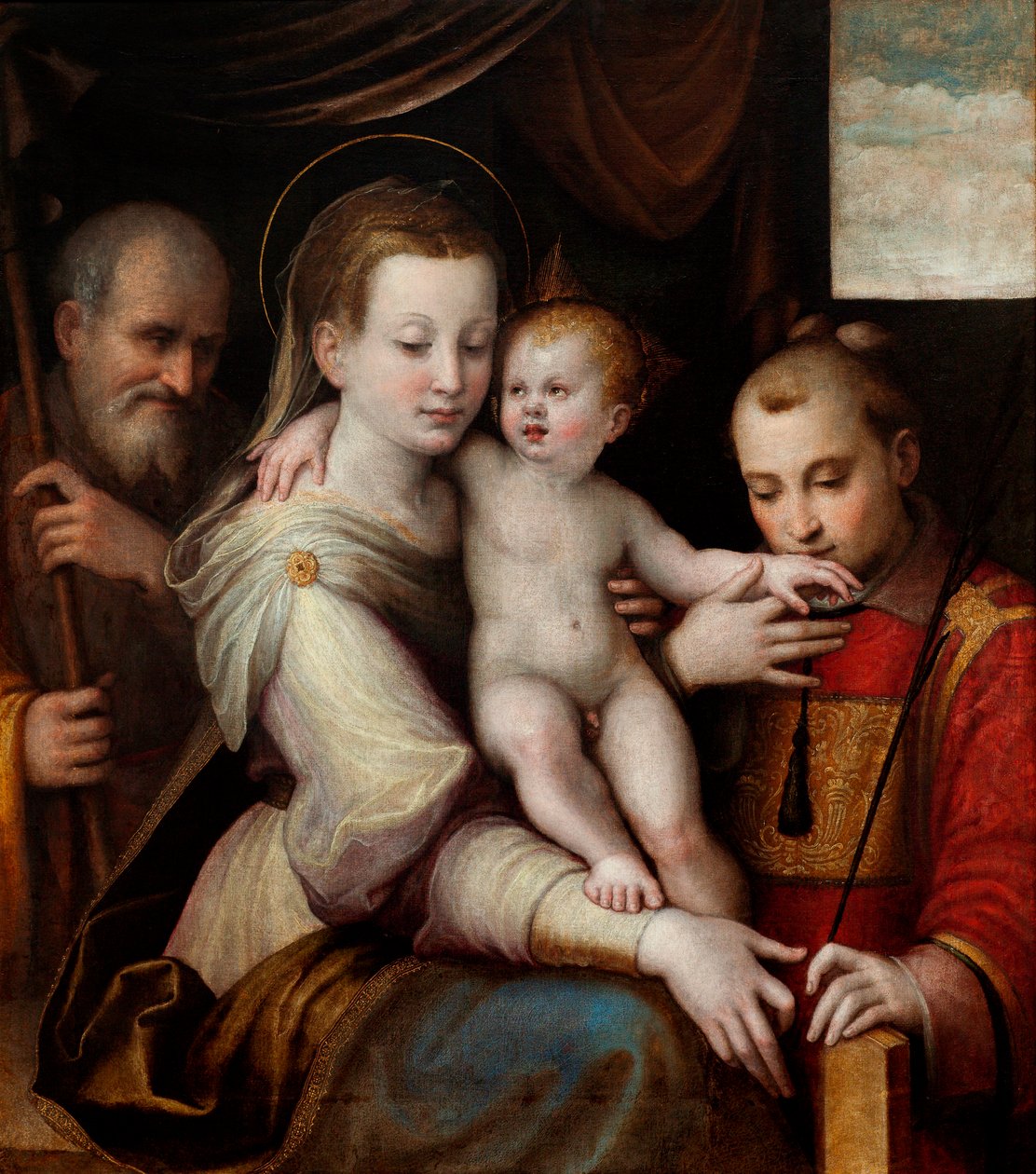 A Szent Család Szent Istvánnal, c. 1560. alkotó: Luca Longhi