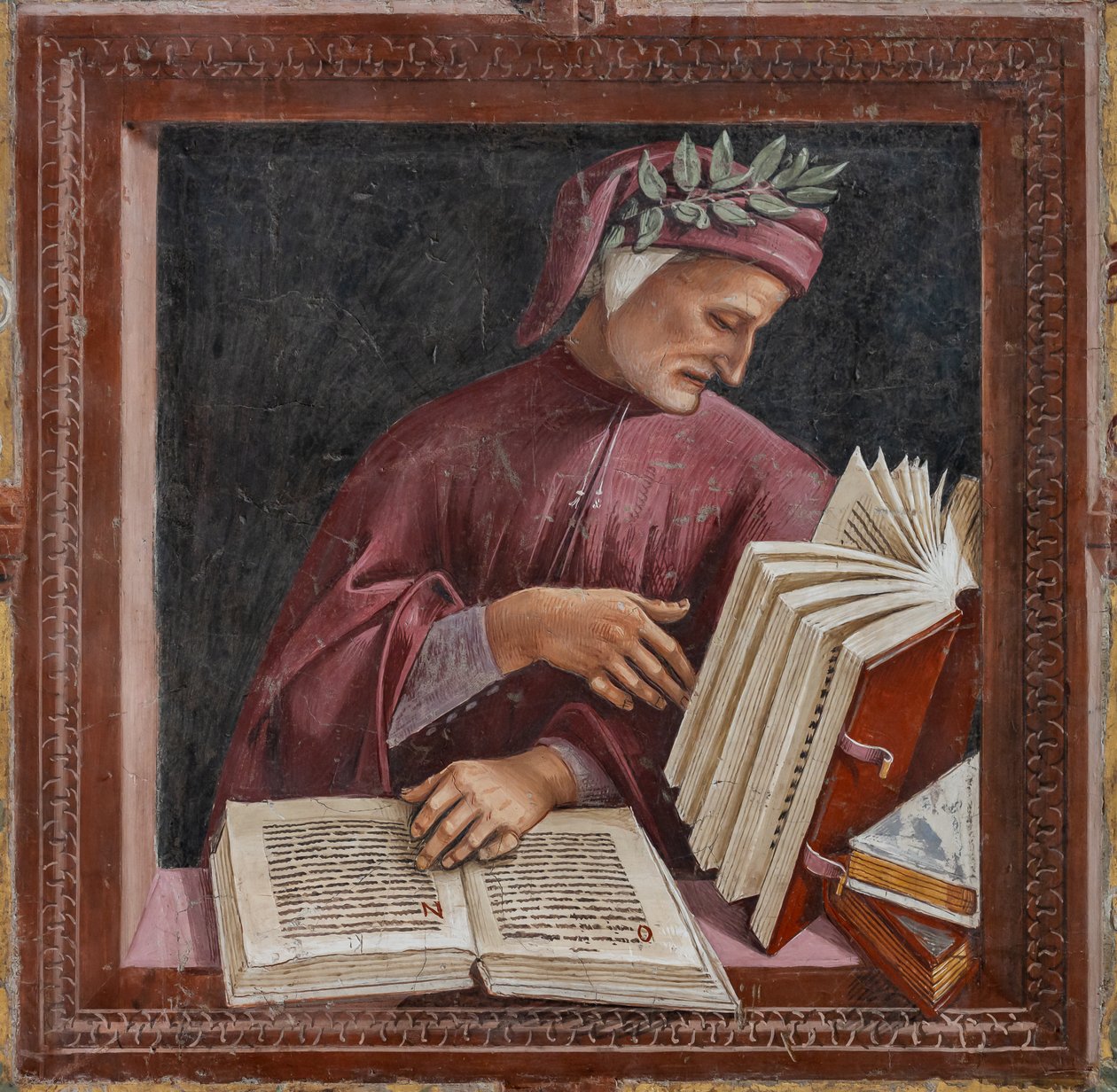 Dante műveit olvassa (freskó) alkotó: Luca Signorelli