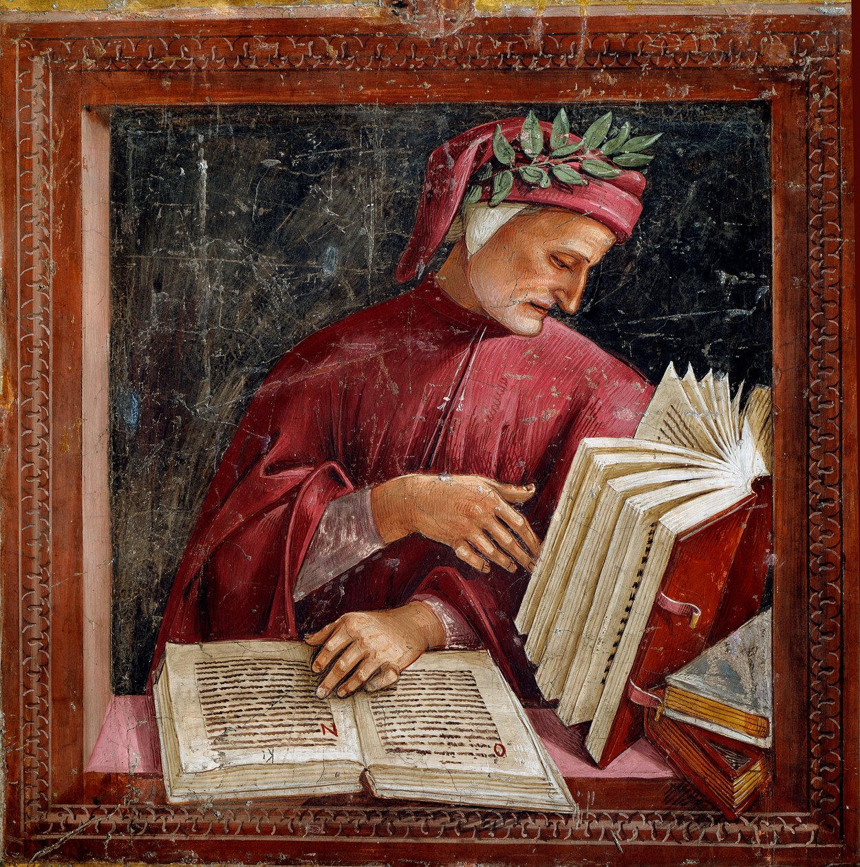 Dante Alighieri olasz költő ábrázolása alkotó: Luca Signorelli