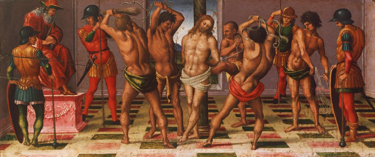 Krisztus történetei: Luca Signorelli zászlózása (1445-1523 körül) alkotó: Luca Signorelli