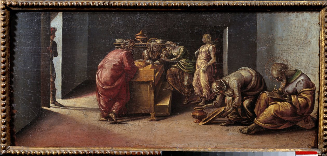 Keresztelő Szent János születése Luca Signorelli (1441-1523) festménye 15. század V. 0,31x0,7 m alkotó: Luca Signorelli