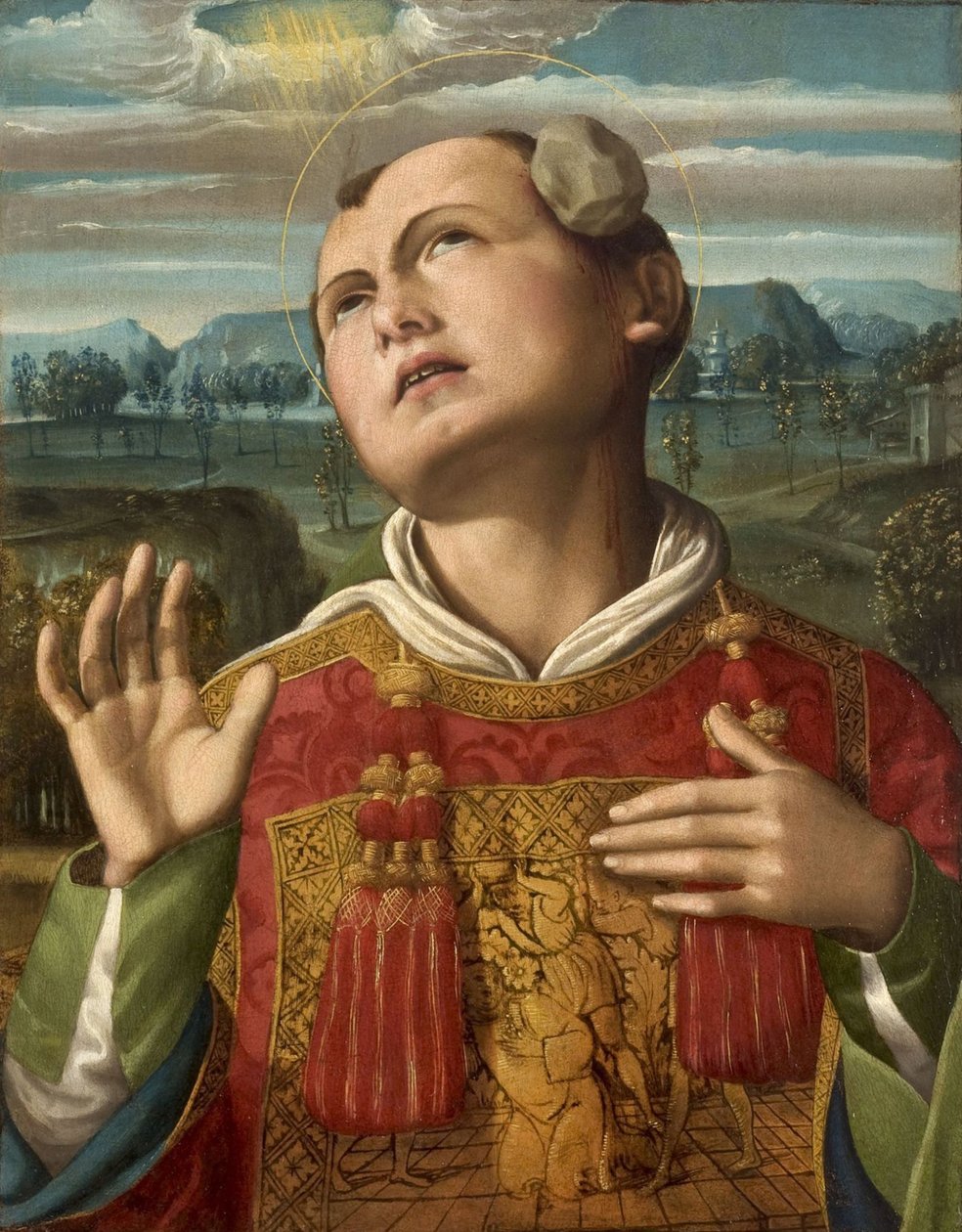 Szent István megkövezése, 1500-1505. alkotó: Luca Signorelli