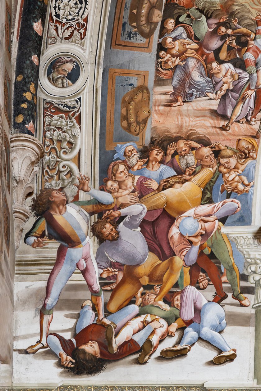 A belső tér, Chapel Nova vagy St. Brizio kápolna, északi fal: "Pandemonium", részlet alkotó: Luca Signorelli