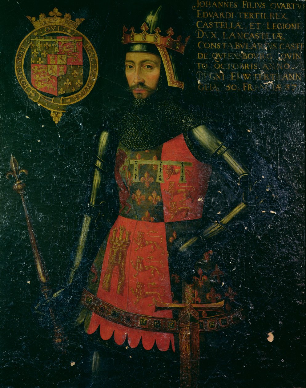 John of Gaunt, Lancaster hercege (1340-99) (tempera a panelen) alkotó: Lucas Cornelisz