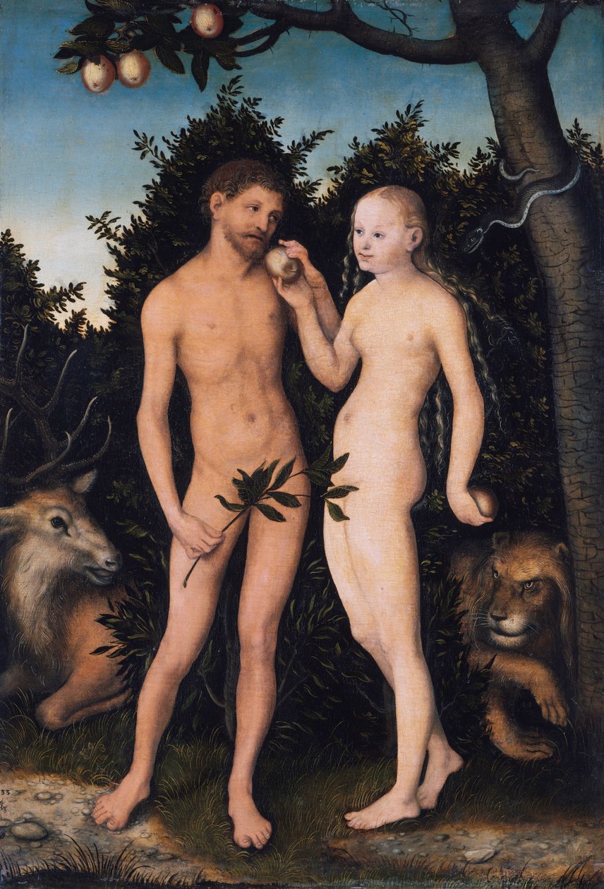 Ádám és Éva a paradicsomban (az ember bukása) alkotó: Lucas Cranach the Elder