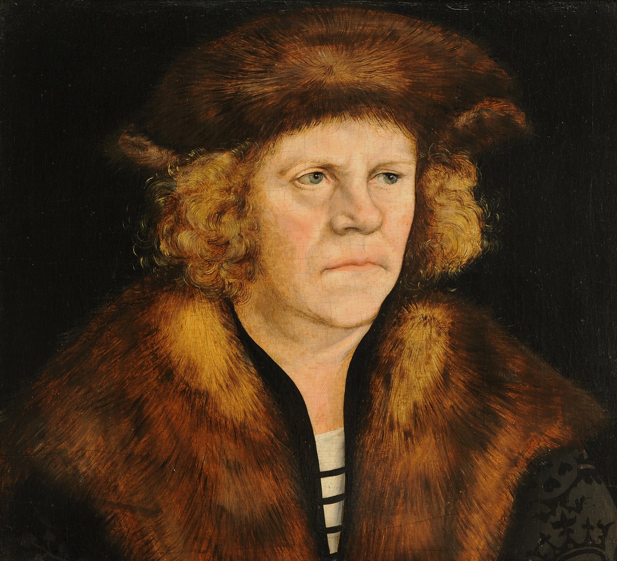 Barna bundás baretta férfi portréja alkotó: Lucas Cranach the Elder