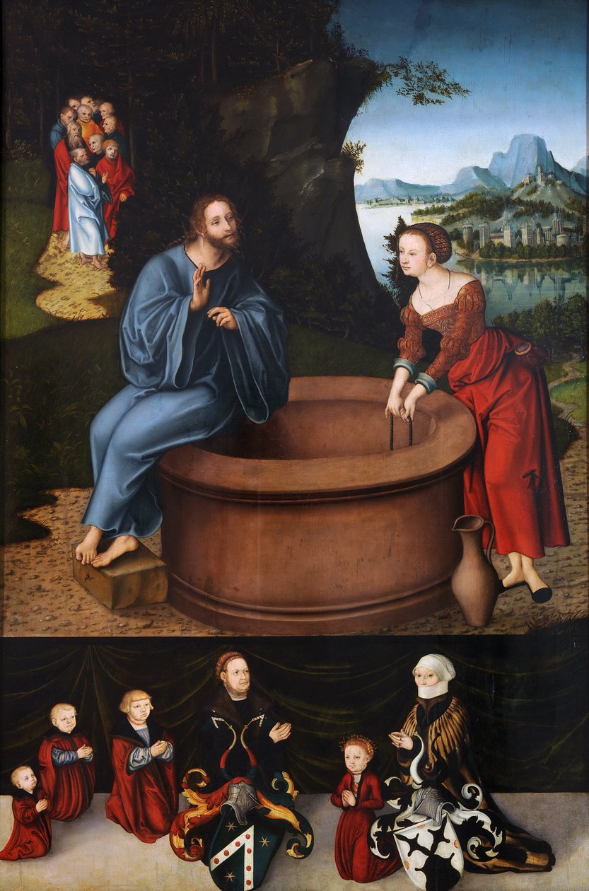 Krisztus és a szamaritánus nő alkotó: Lucas Cranach the Elder