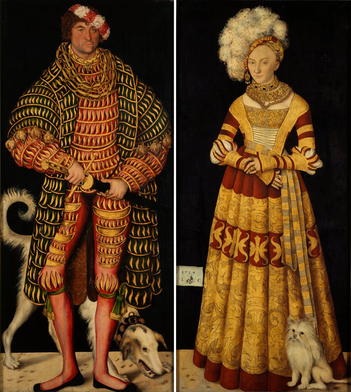 Jámbor Heinrich herceg és Katharina mecklenburgi hercegnő feleségének kettős portréja alkotó: Lucas Cranach the Elder