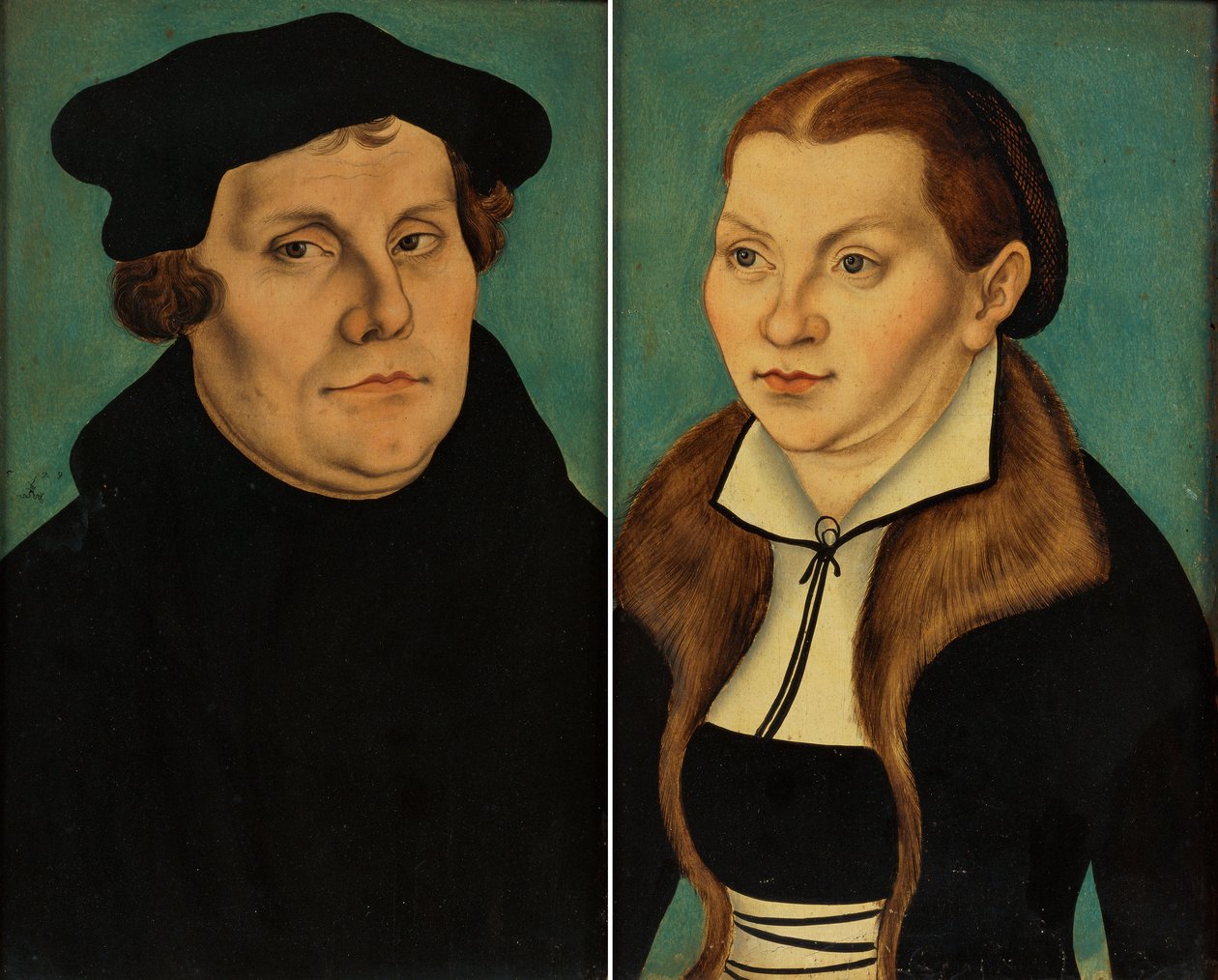 Luther Márton kettős portréja és. Catherine Bora alkotó: Lucas Cranach the Elder