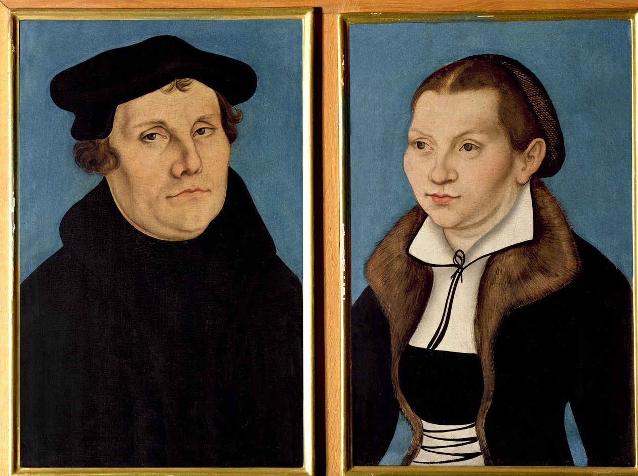 Luther Márton és Katharina von Bora kettős portréja, 1529 alkotó: Lucas Cranach the Elder