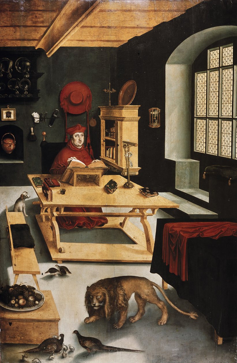 Albrecht brandenburgi bíboros, mint Hieronymus az ügyben alkotó: Lucas Cranach the Elder