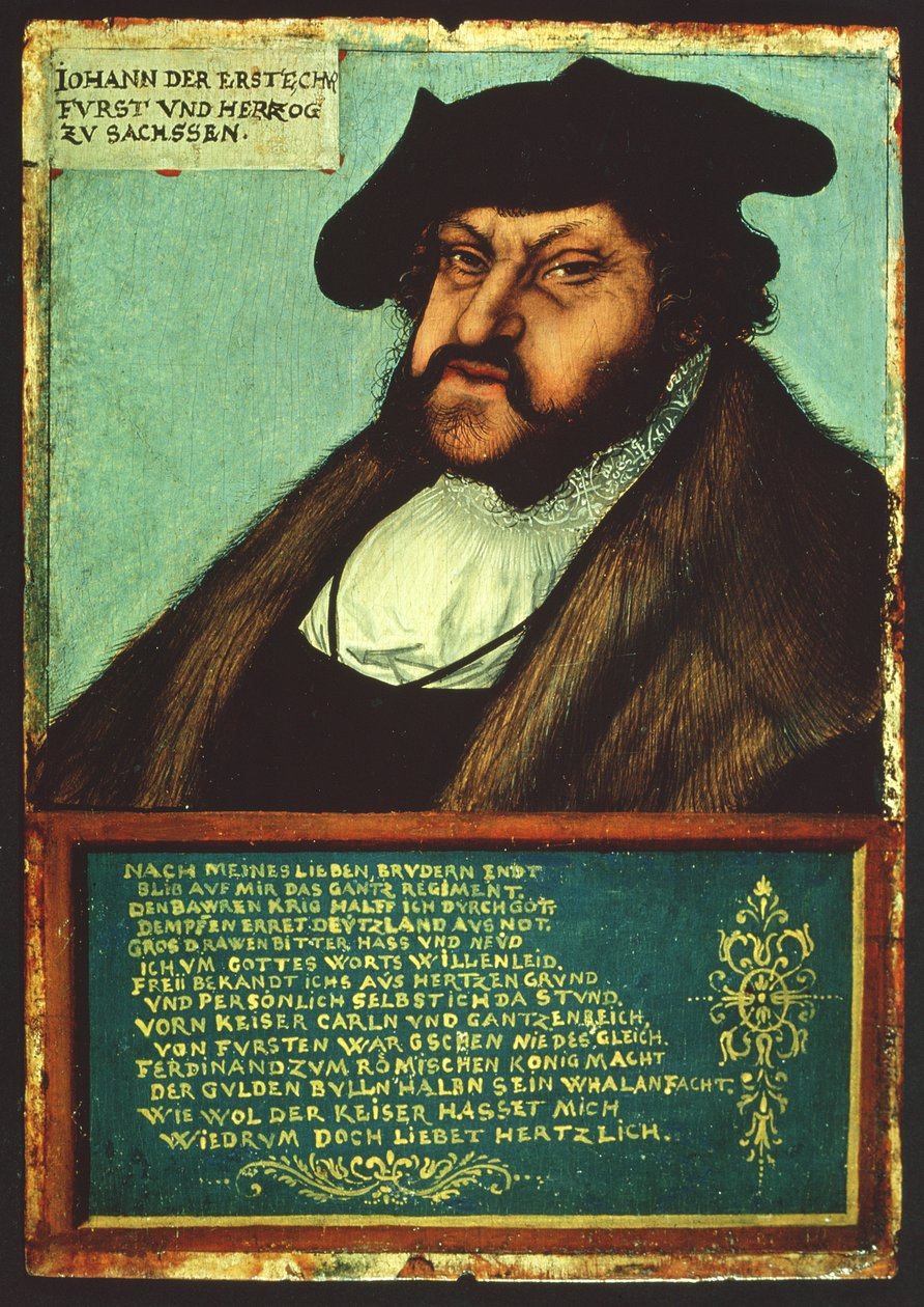 I. János (1468-1532) állhatatos, szász választófejedelem portréja, 1533 körül alkotó: Lucas Cranach the Elder