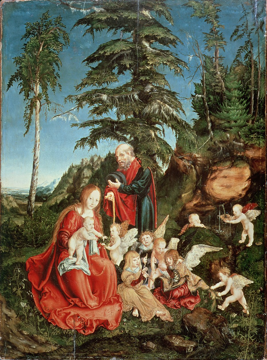 Pihenjen az egyiptomi repülésen, 1504 alkotó: Lucas Cranach the Elder
