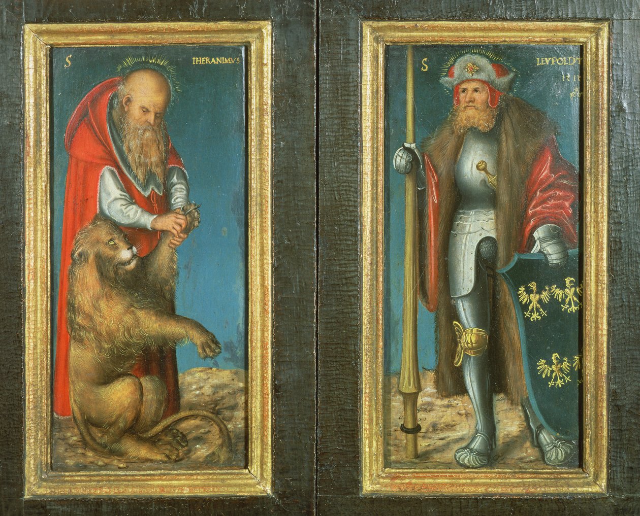 SS. Jerome és Leopold, 1515 (panel) alkotó: Lucas Cranach the Elder