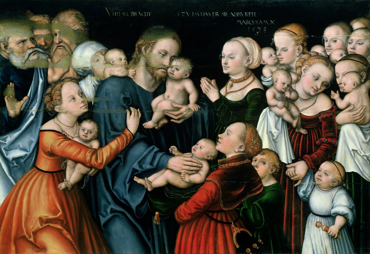 Engedd meg, hogy hozzám jöjjenek a kisgyermekek, 1538 alkotó: Lucas Cranach the Elder