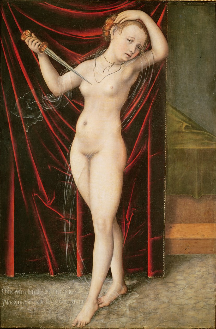 Lucretia halála, 1524 körül alkotó: Lucas Cranach the Elder