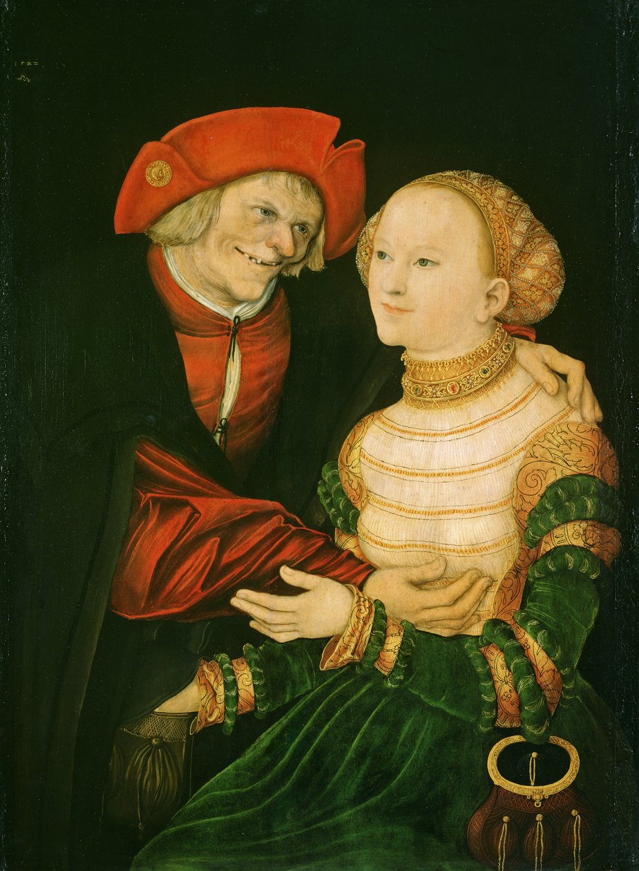 A rosszul illeszkedő pár, 1522 alkotó: Lucas Cranach the Elder