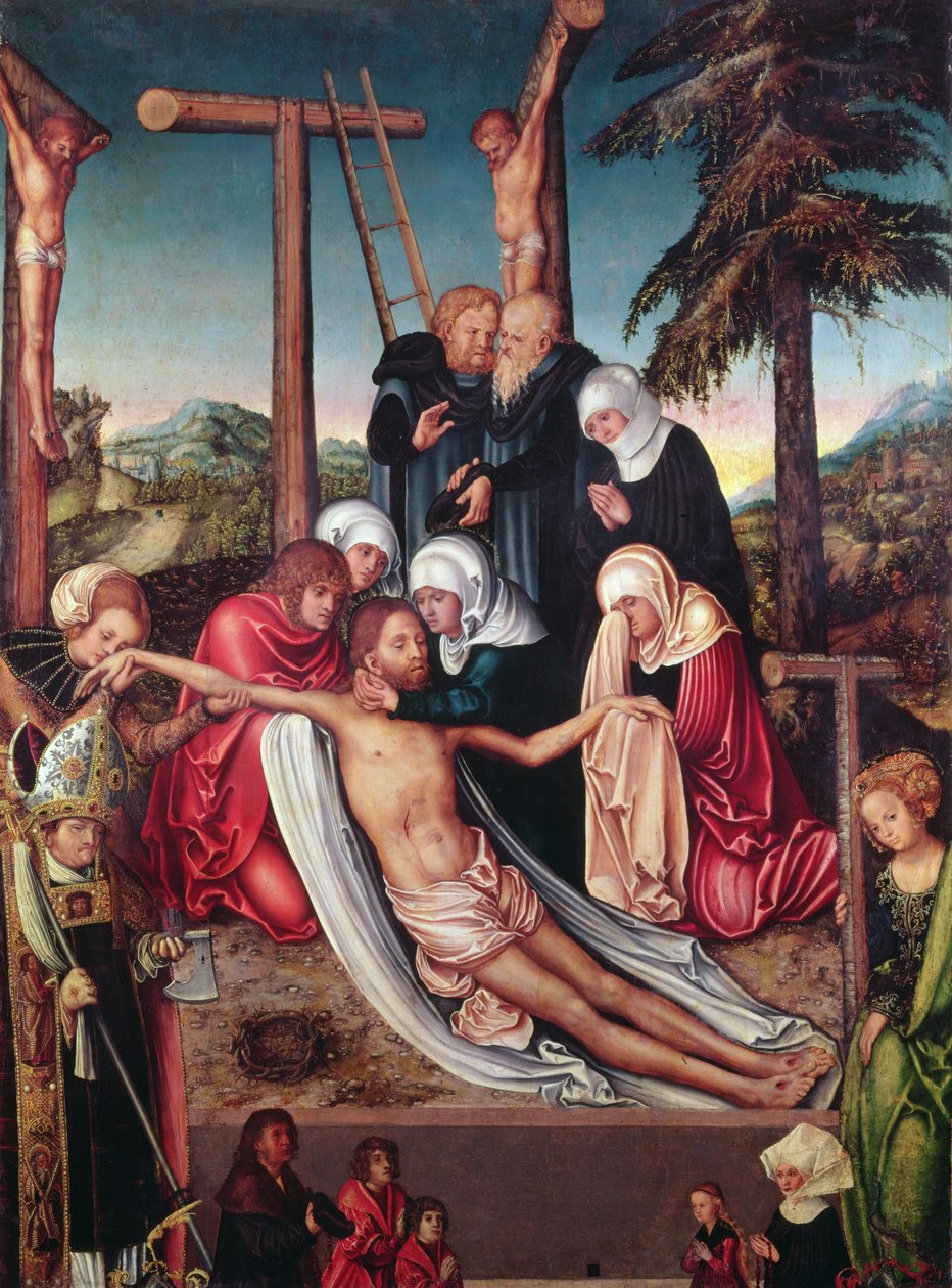 Siralom a halott Krisztus felett (panel) alkotó: Lucas Cranach the Elder