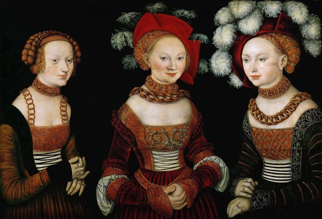 Sibylla, Emilia és Szászország hercegnői alkotó: Lucas Cranach the Elder