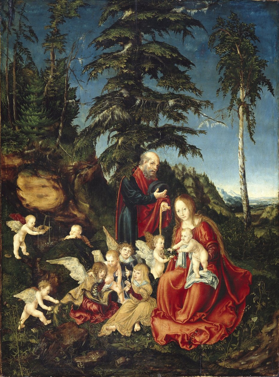 A pihenés az Egyiptomba való repülés során alkotó: Lucas Cranach the Elder