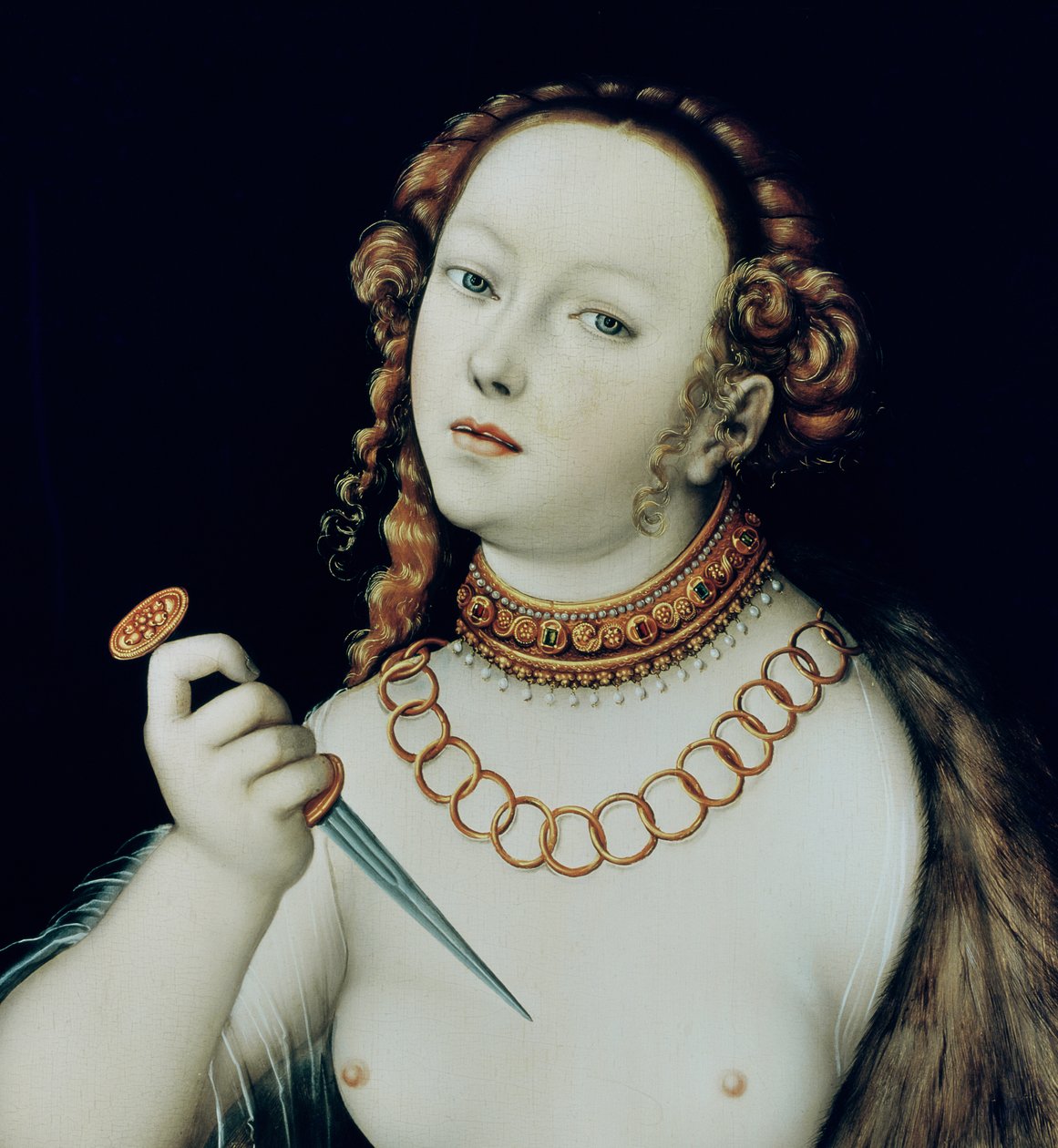 Lucretia öngyilkossága, 1538 (180495 részlet) alkotó: Lucas Cranach the Elder