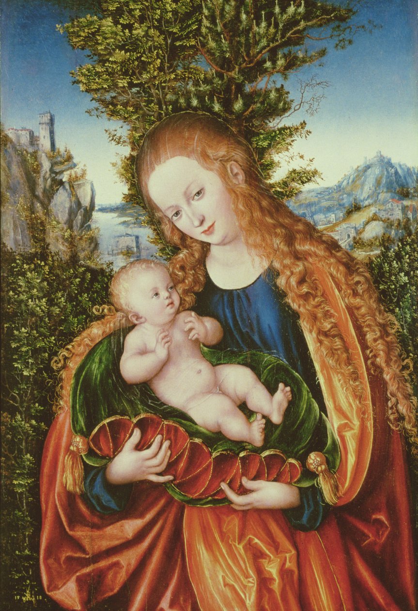 Szűz és gyermek, 1518 alkotó: Lucas Cranach the Elder