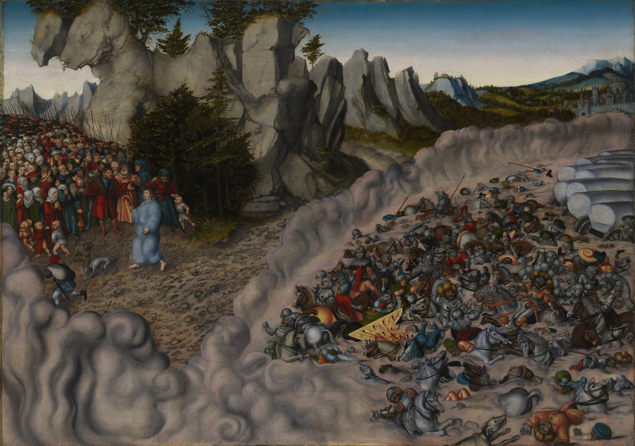 Az izraeliták vonulnak át a Vörös -tengeren alkotó: Lucas Cranach the Elder