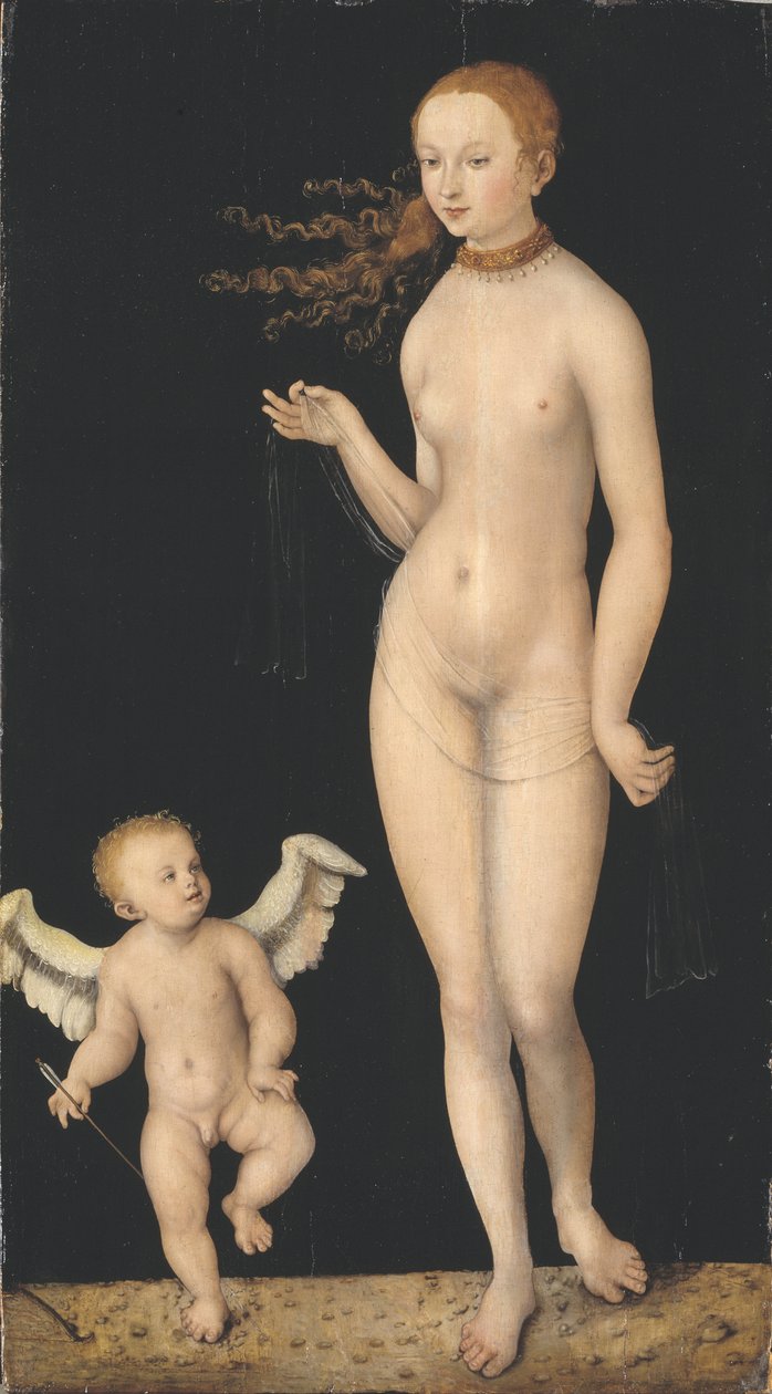 Vénusz és Ámor, 1520-25 körül alkotó: Lucas Cranach the Elder