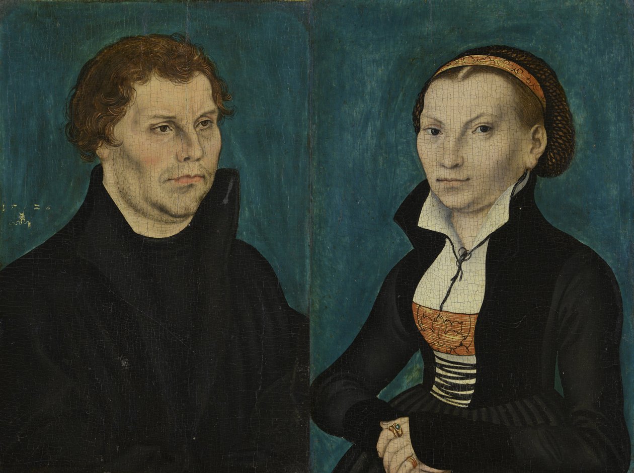 Martin Luther és Katharina von Bora arcképei alkotó: Lucas Cranach the Elder