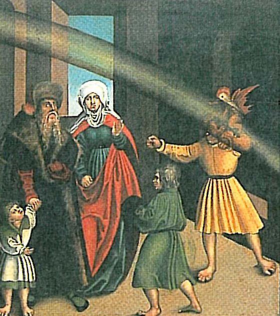 A tízparancsolat 4. parancsolat részlete alkotó: Lucas Cranach the Elder