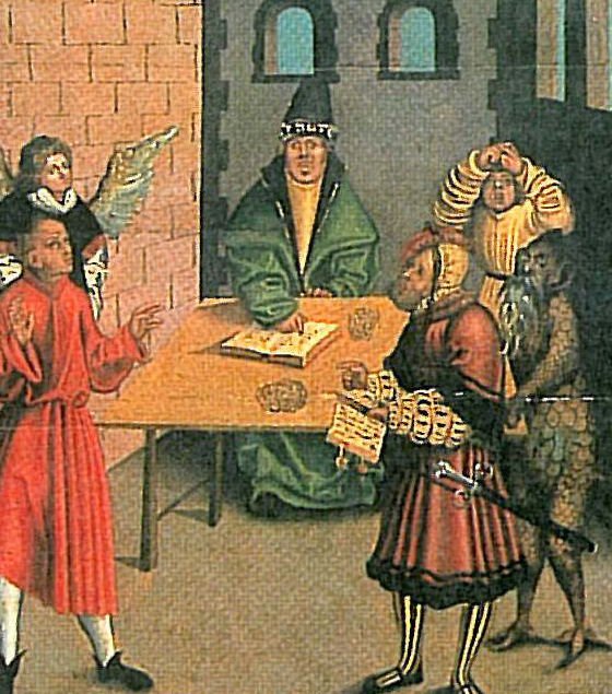 A tízparancsolat nyolcadik parancsolat részlete alkotó: Lucas Cranach the Elder