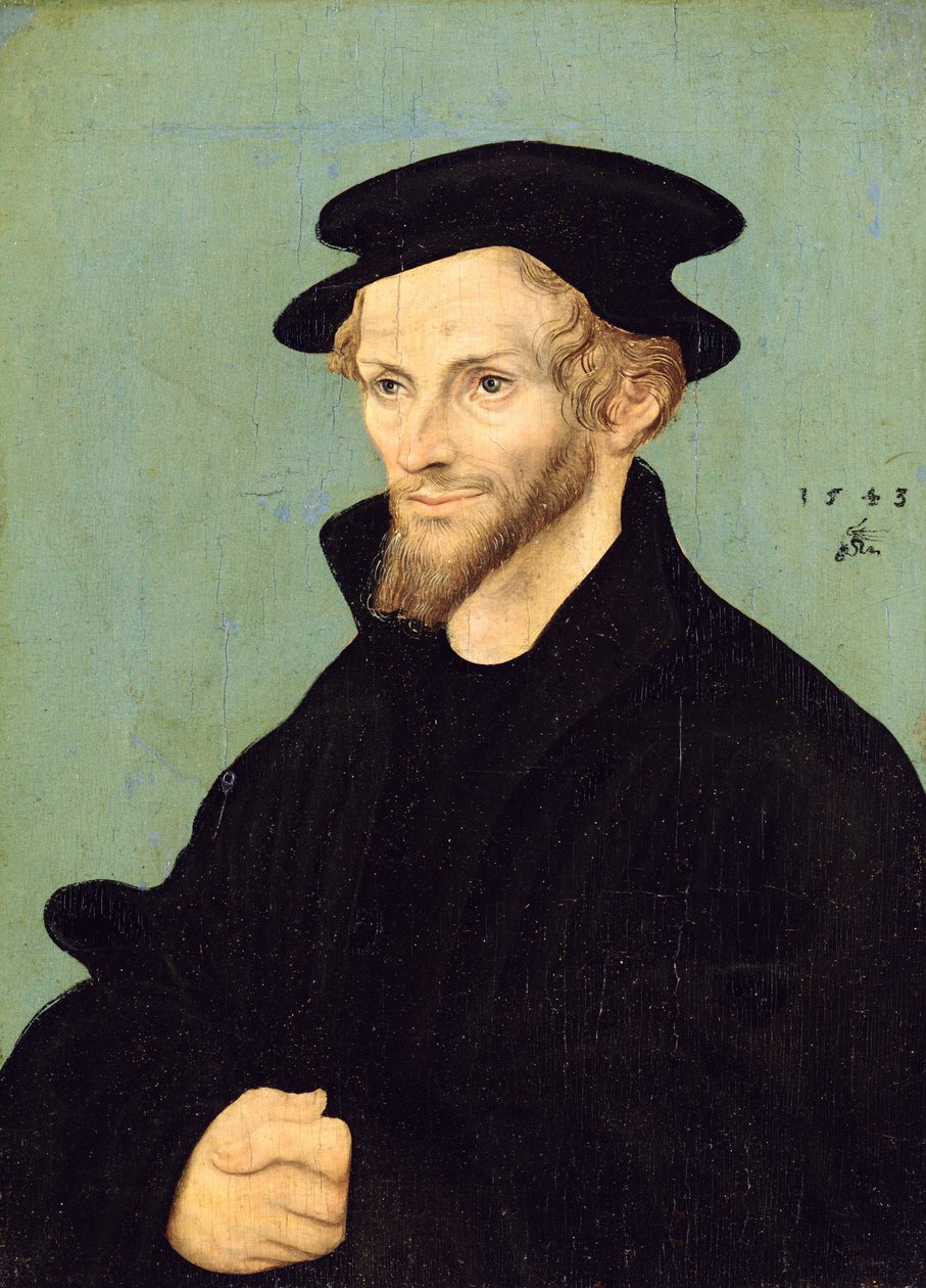 Philipp Melanchthon (1479-1560) portréja, 1543 (olaj, vászon) alkotó: Lucas studio of Cranach