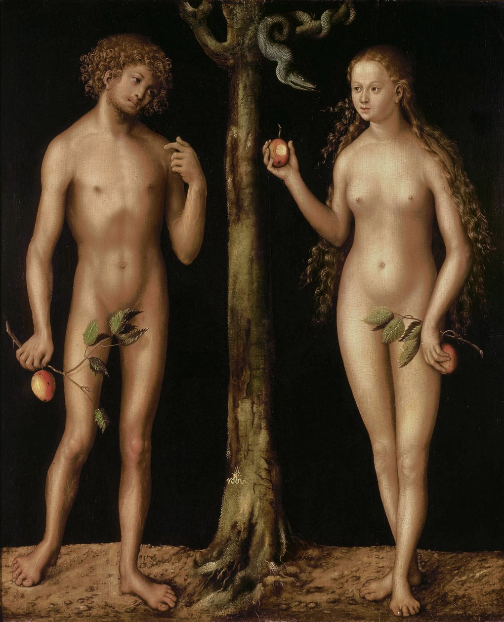 Ádám és Éva, 151315 olaj, panel alkotó: Lucas Cranach the Elder