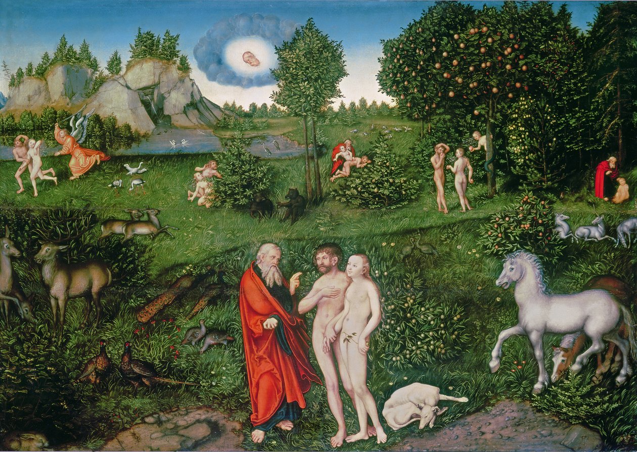 Ádám és Éva az Édenkertben, 1530 alkotó: Lucas Cranach the Elder