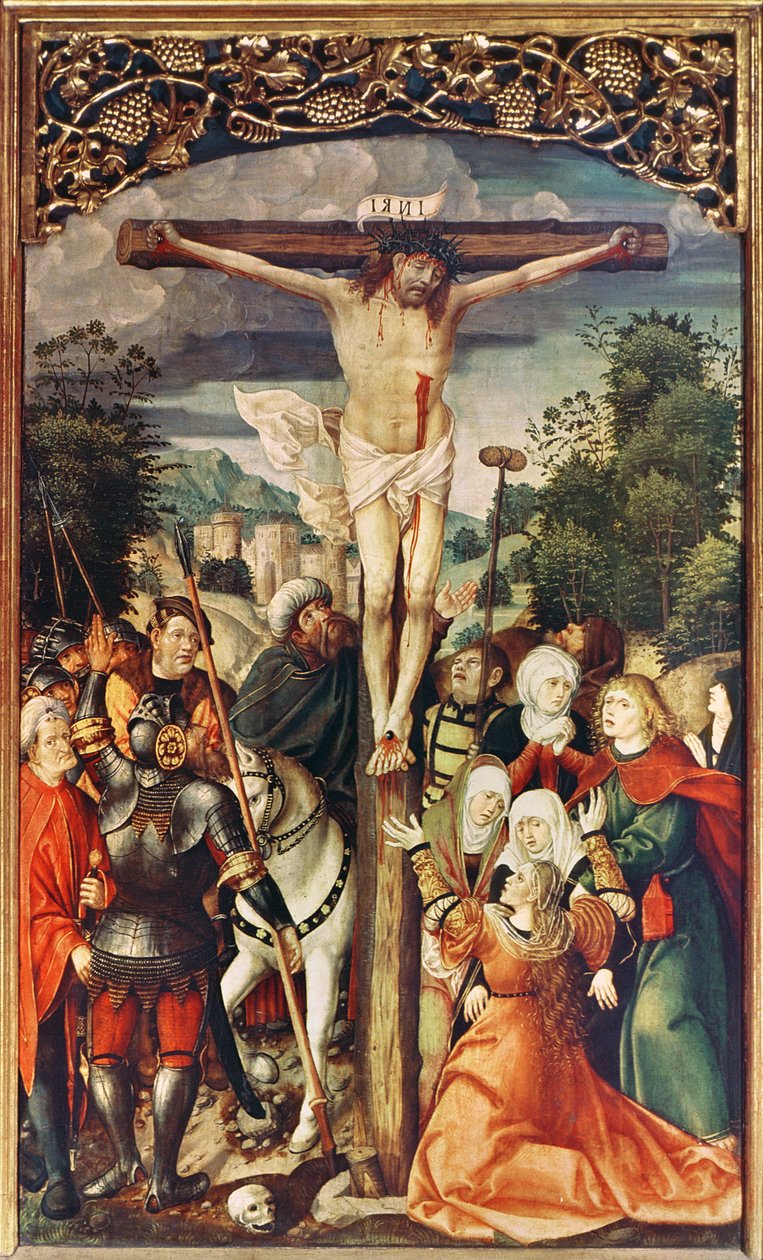 Krisztus életét ábrázoló oltárkép, a Keresztrefeszítés részlete, 1508-17 alkotó: Lucas Cranach the Elder