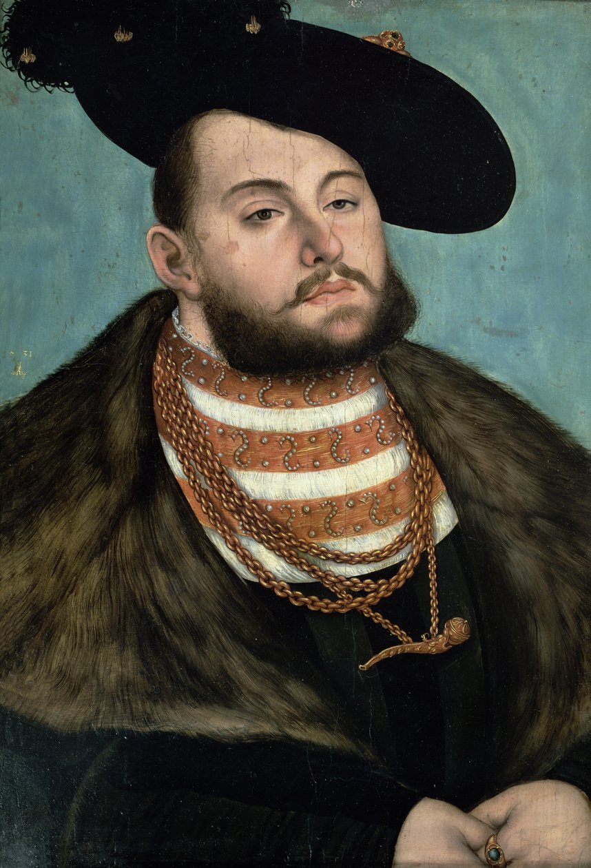 Nagyságos János Frigyes (1503-54) szász Ernesztin választófejedelem portréja, 1531 alkotó: Lucas Cranach the Elder