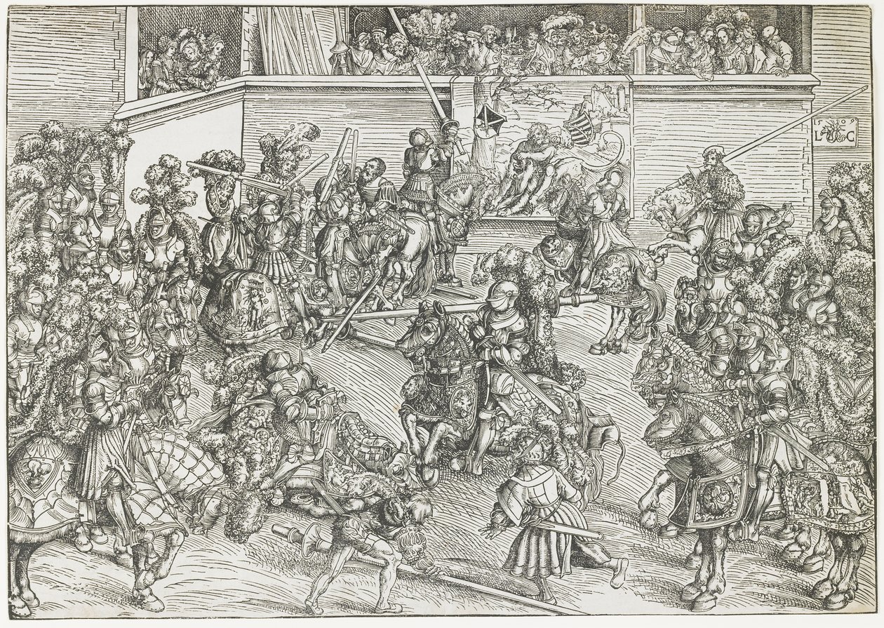 A második verseny Sámson és az oroszlán kárpitjával, 1509 alkotó: Lucas Cranach the Elder