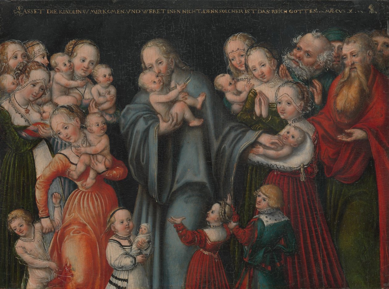 Krisztus megáldja a gyermekeket, 1545-50 körül alkotó: Lucas the Younger Cranach