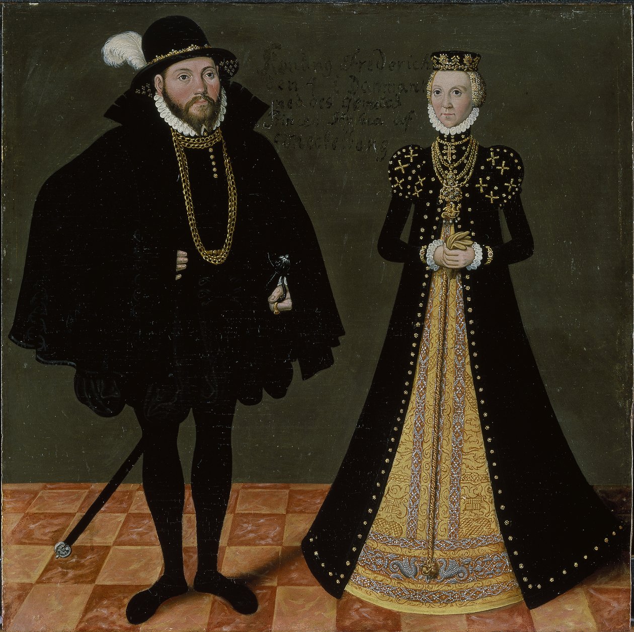 Azonosítatlan német királyi pár, 1580-1600 körül alkotó: Lucas the Younger Cranach