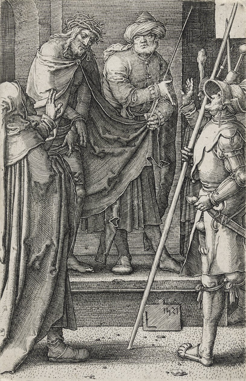 Ecce Homo, 1521 (metszet fektetett papírra) alkotó: Lucas van Leyden